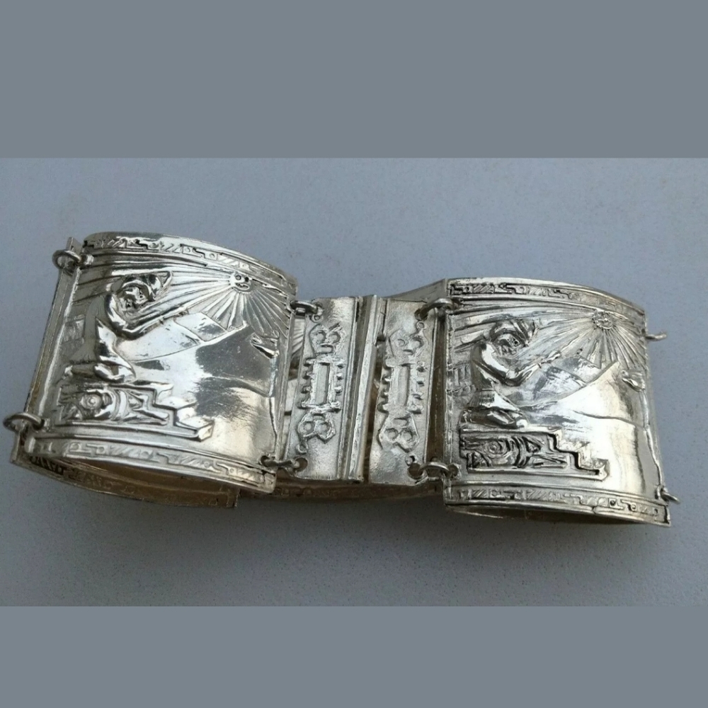 Silver Peruvian Bracelet - image 6